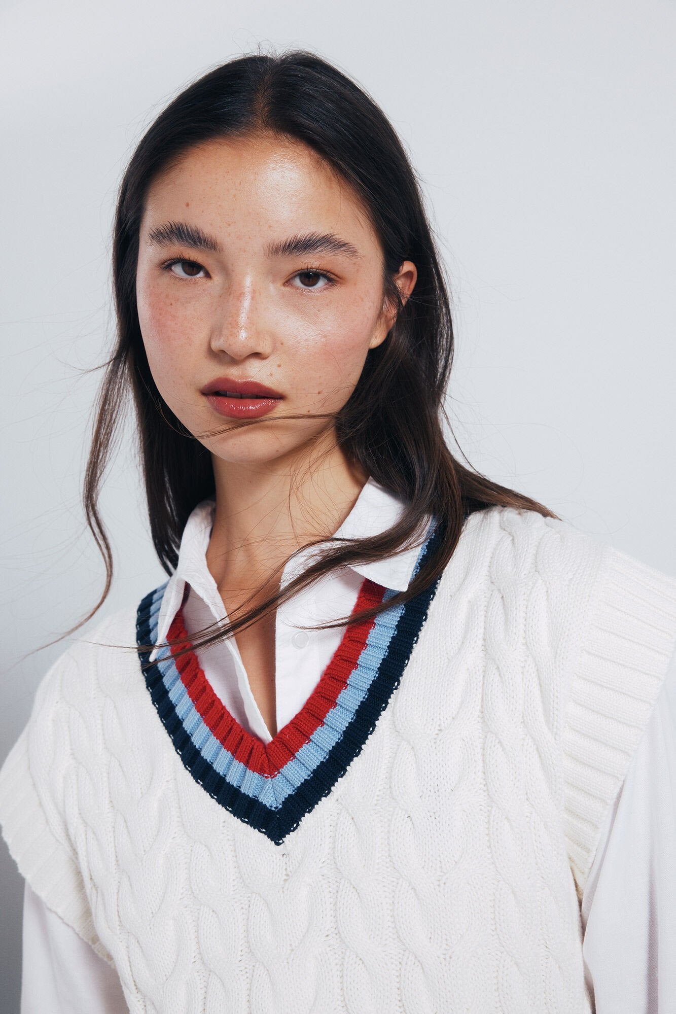 Contrast ribbed vest