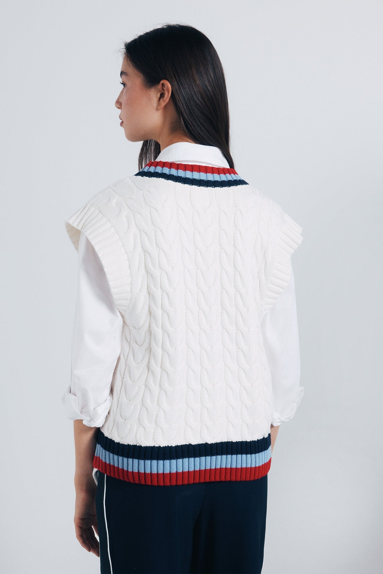Contrast ribbed vest