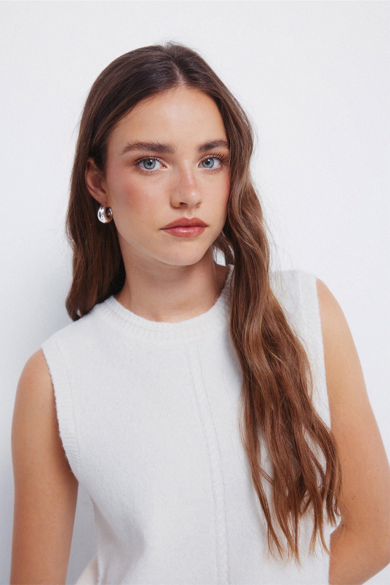 Gilet jersey-knit with braids