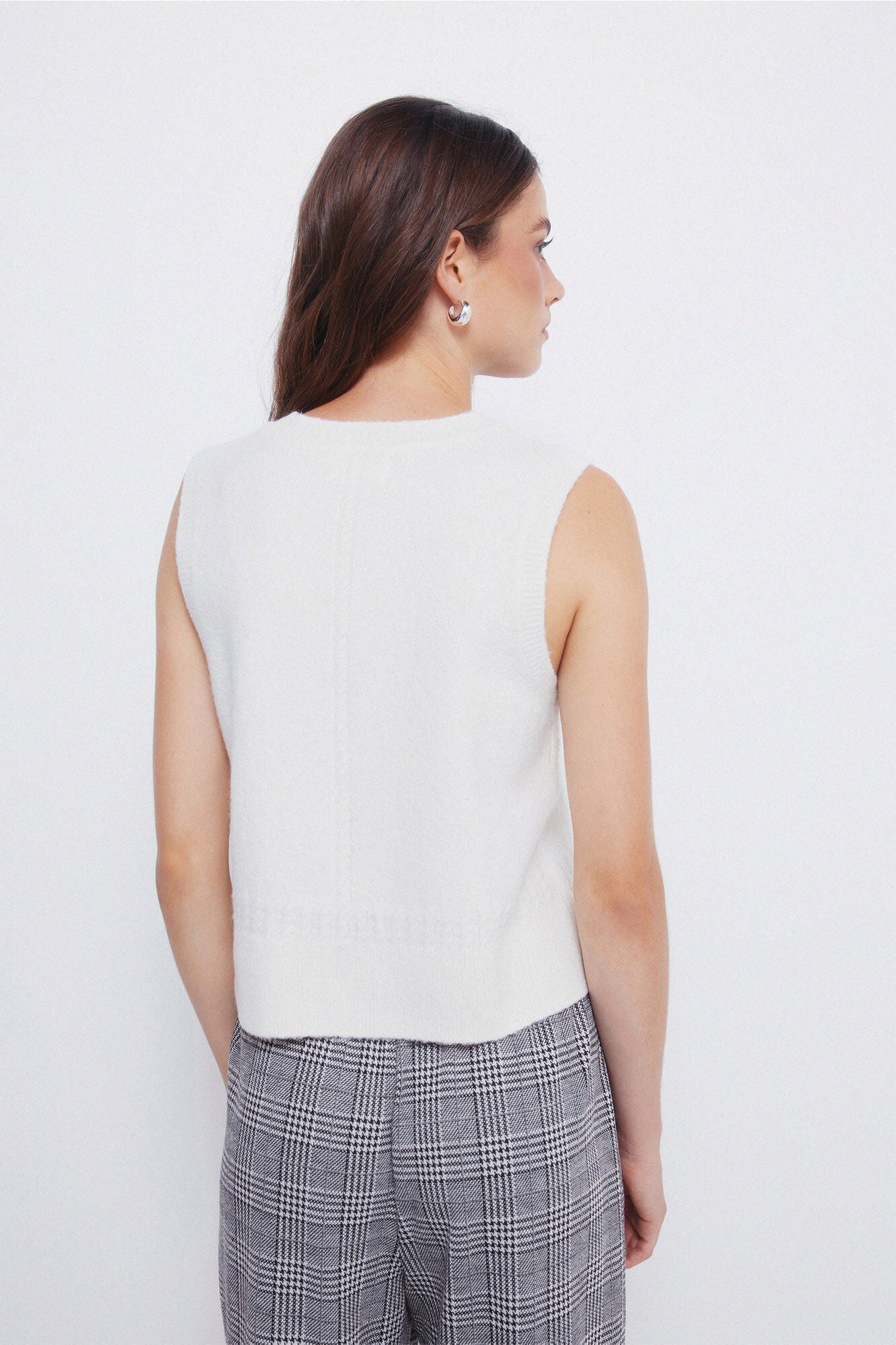Gilet jersey-knit with braids