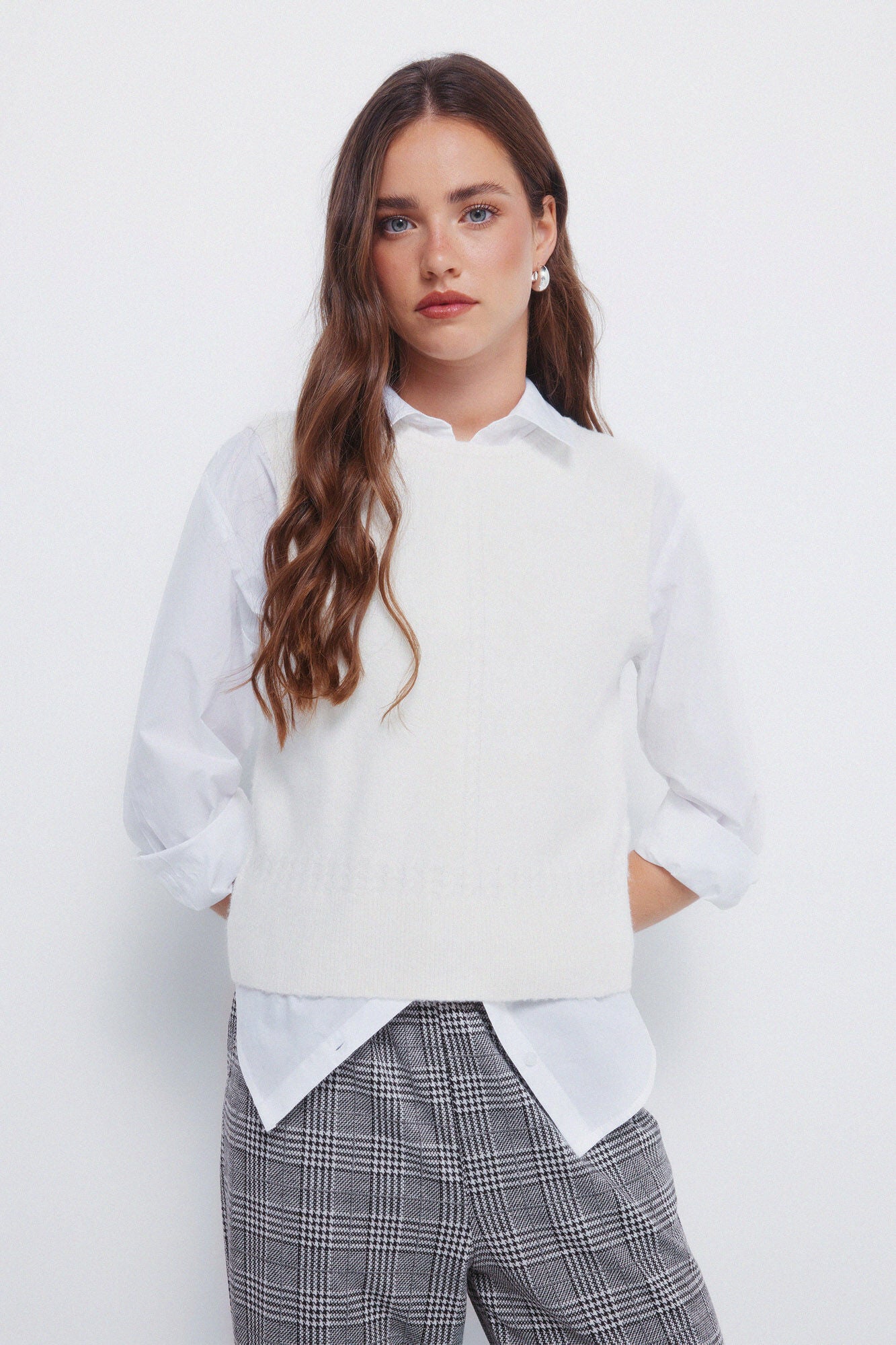 Gilet jersey-knit with braids