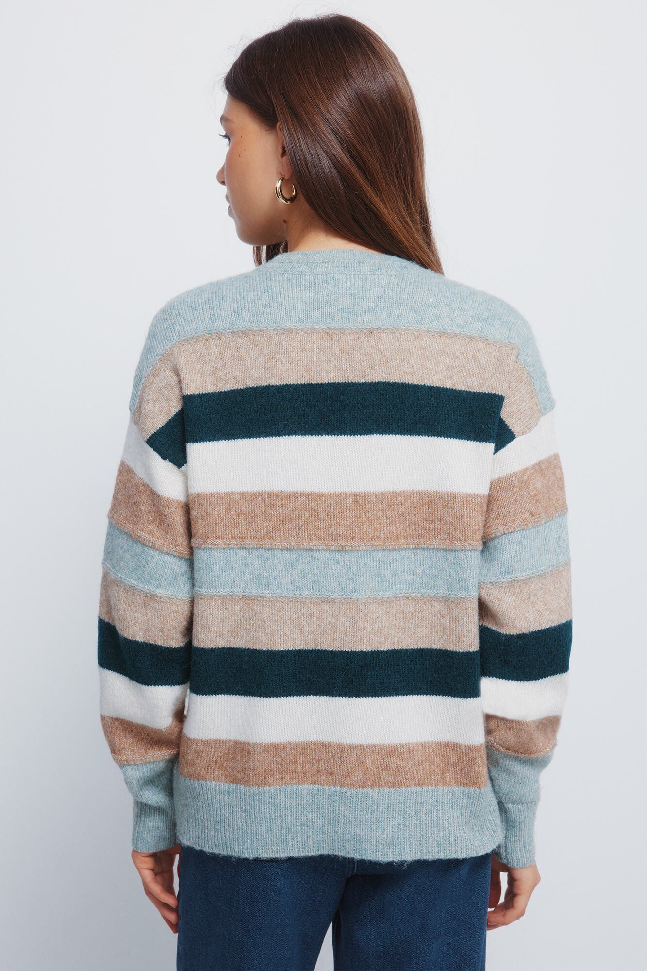 Multi-colored embossed striped jersey