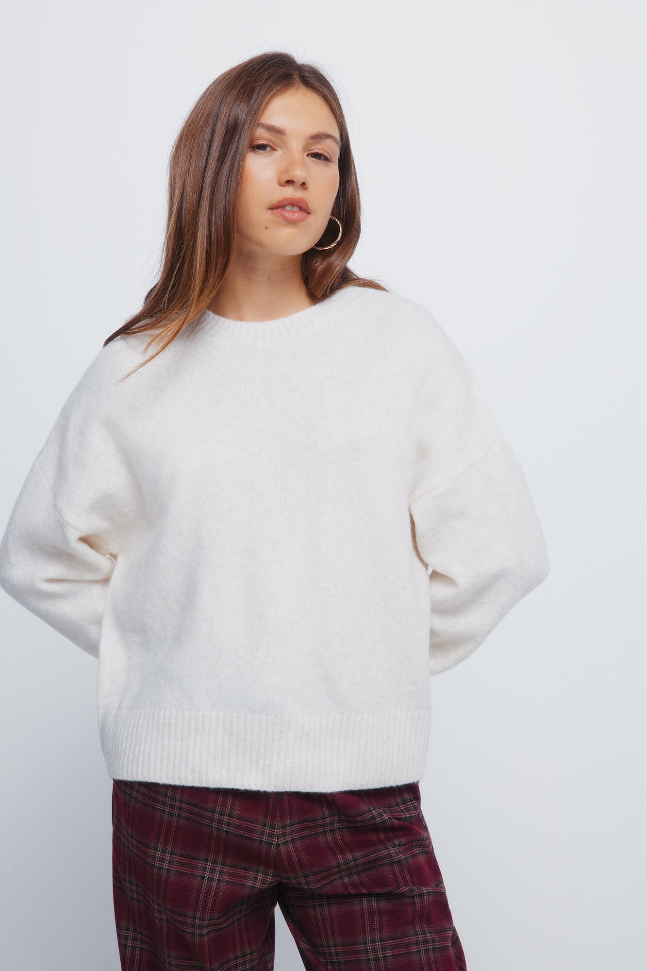 Plain round neck sweater