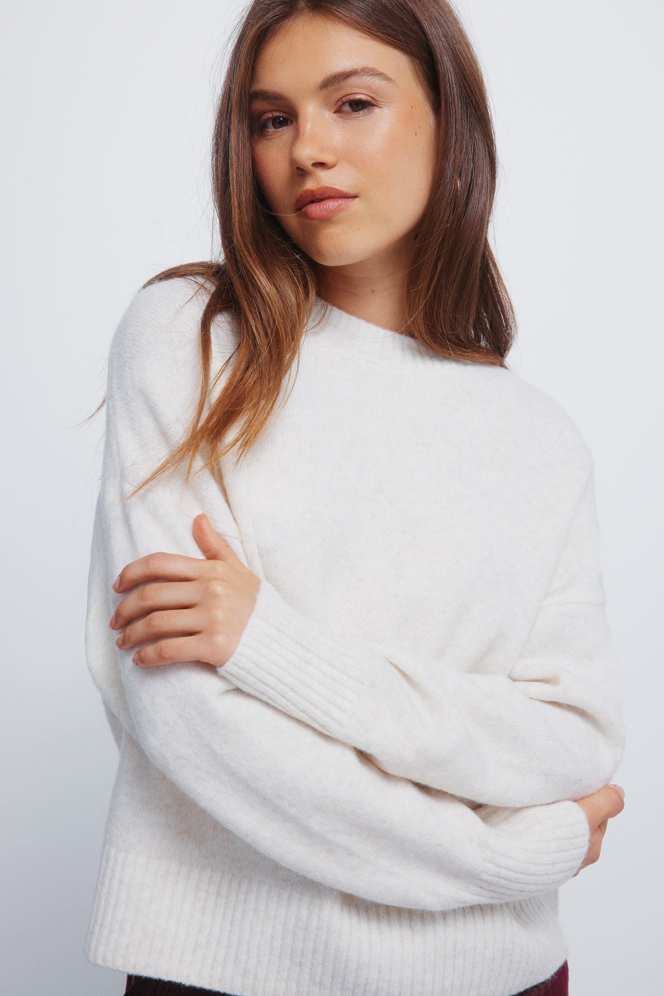 Plain round neck sweater