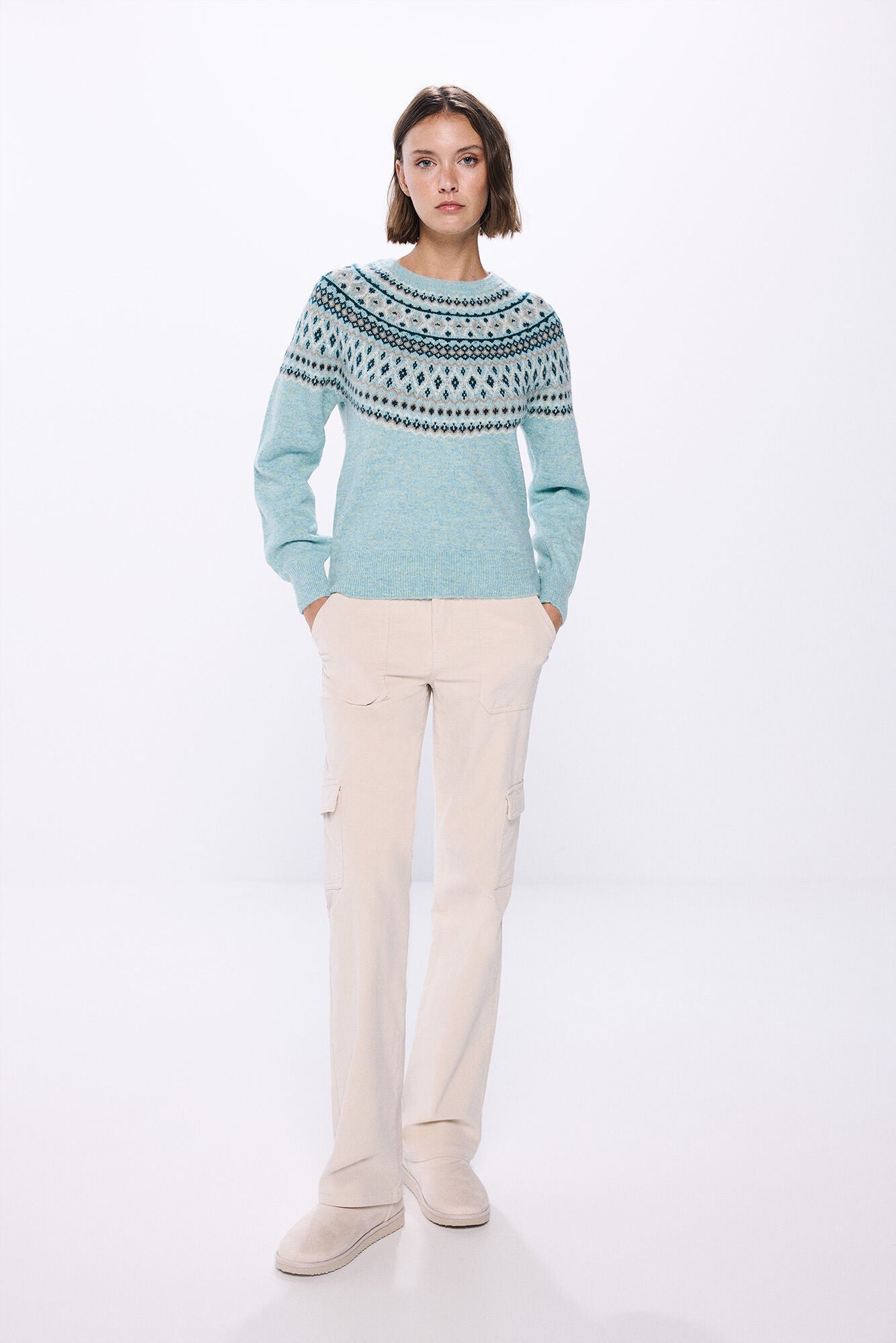 Lurex jacquard jumper