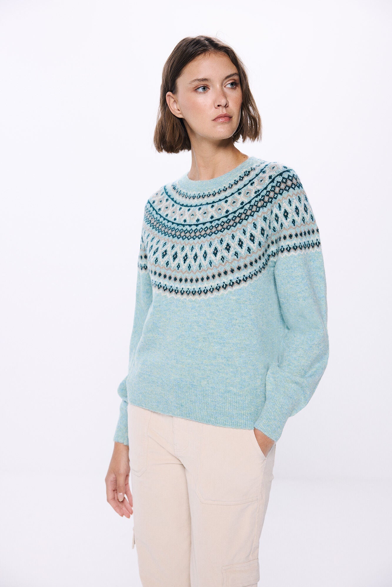 Lurex jacquard jumper