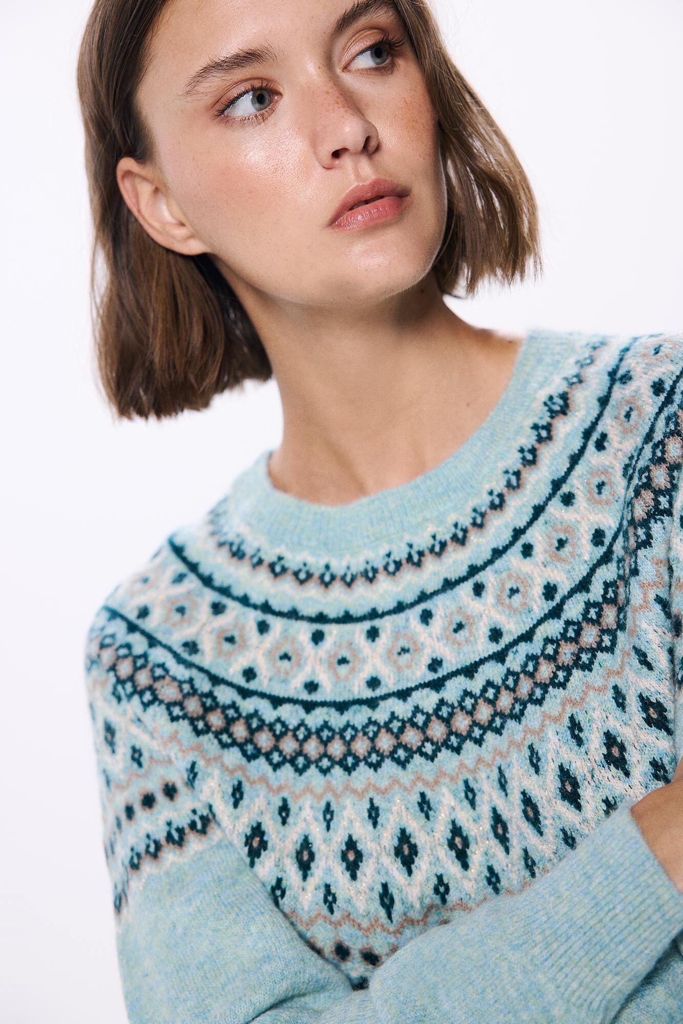 Lurex jacquard jumper