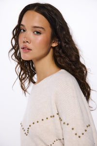 Chevron studded jersey