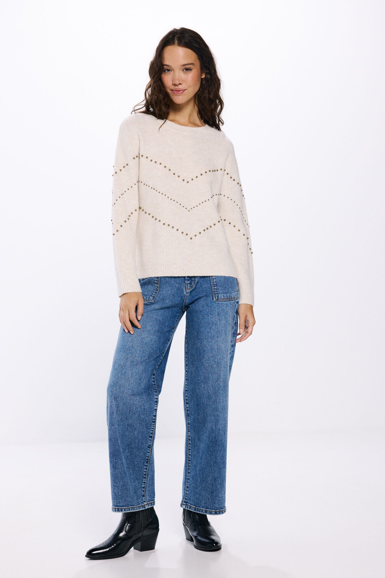 Chevron studded jersey