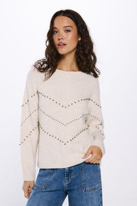 Chevron studded jersey