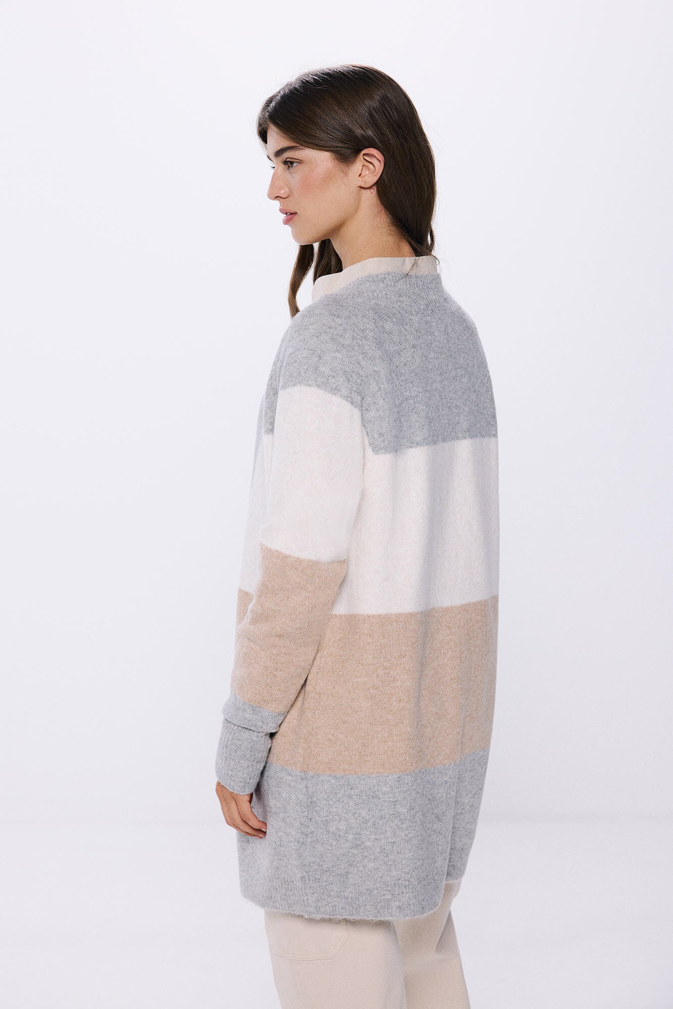 Long open cardigan