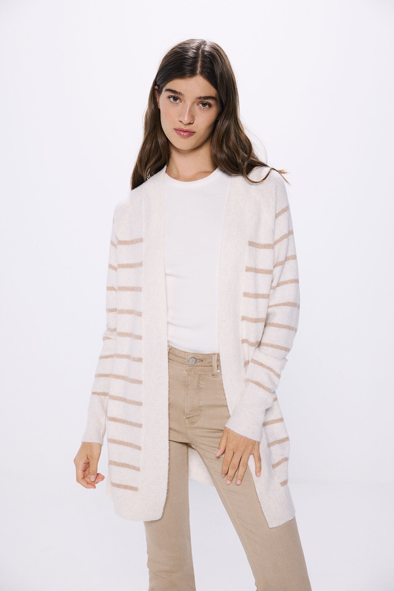 Long open cardigan