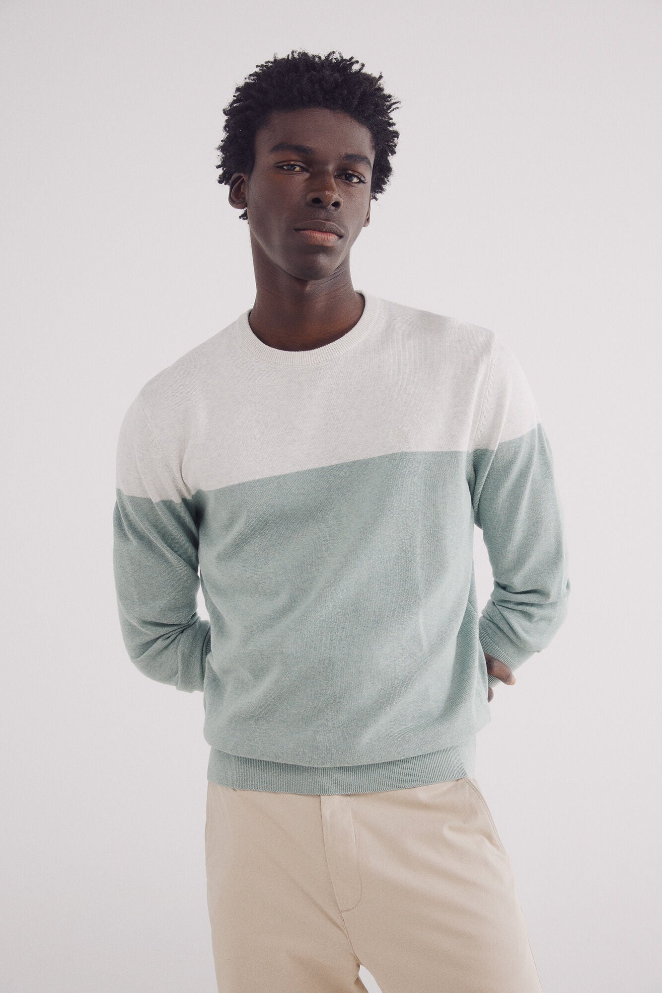 Basic color block sweater
