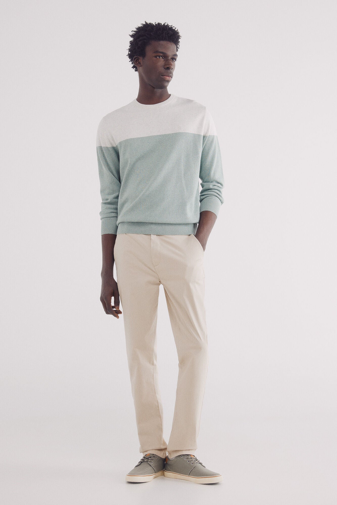 Basic color block sweater