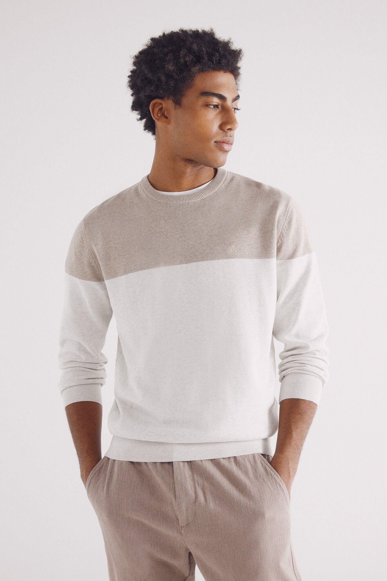 Basic color block sweater