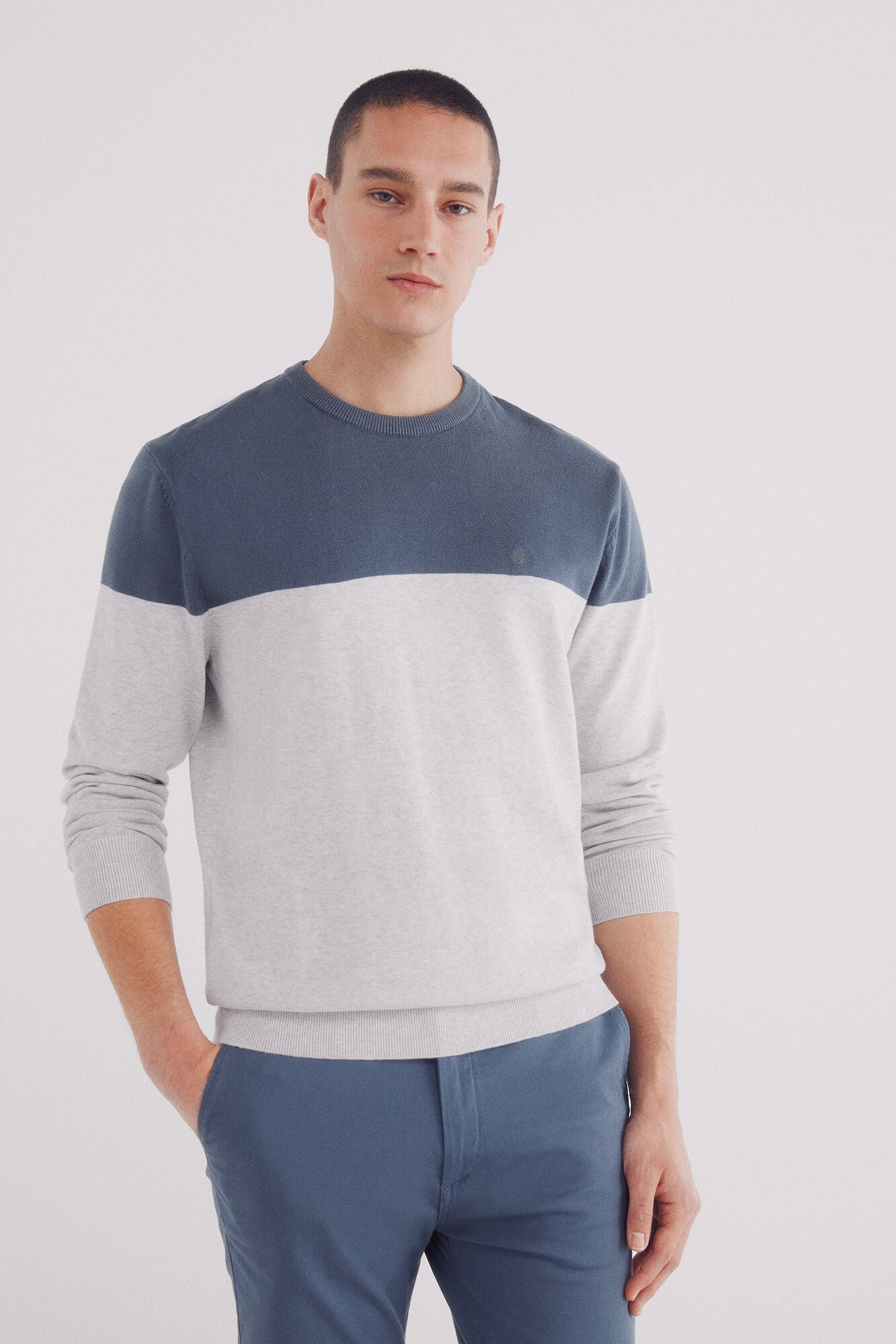 Basic color block sweater