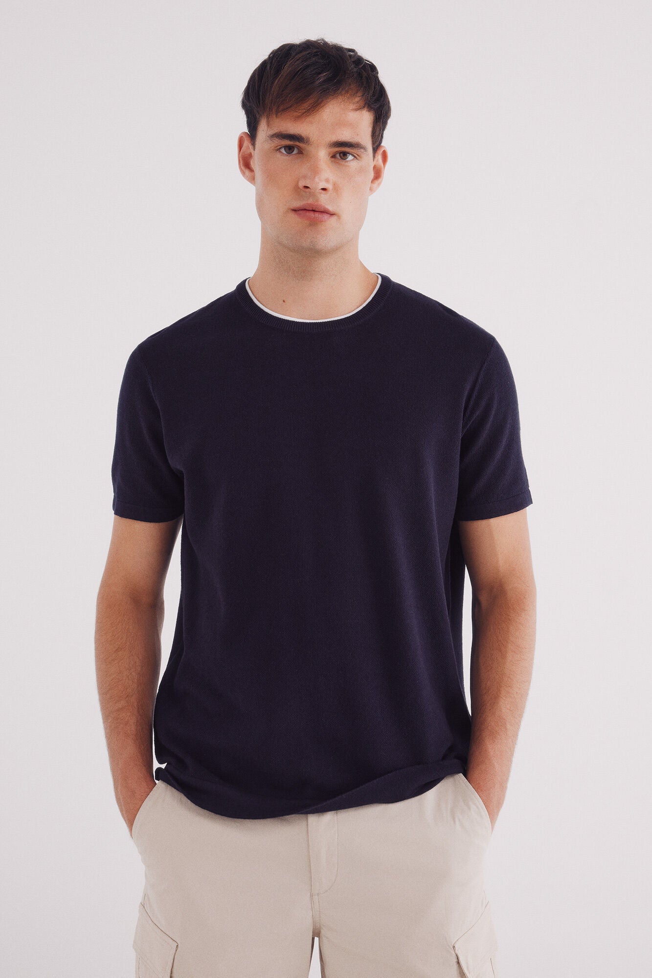 Structured short-sleeved jersey