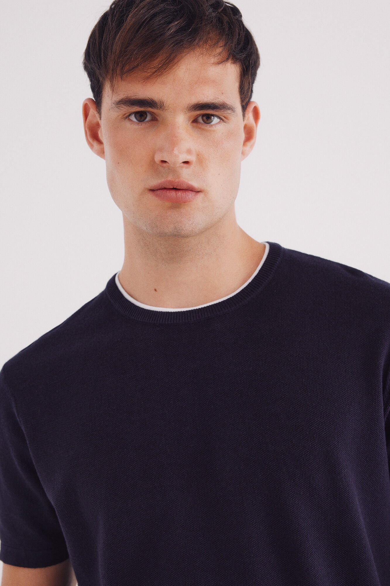 Structured short-sleeved jersey