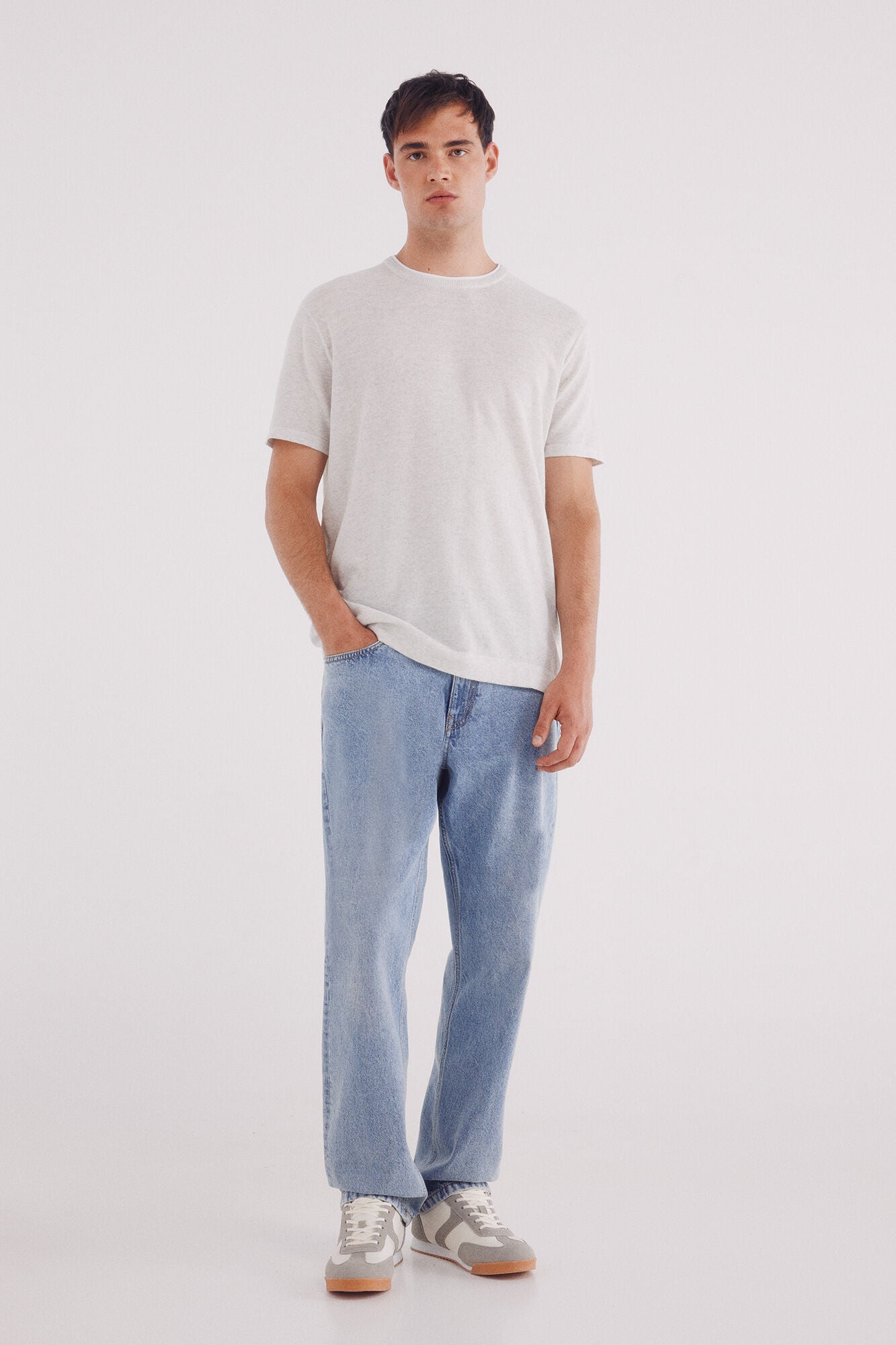 Structured short-sleeved jersey