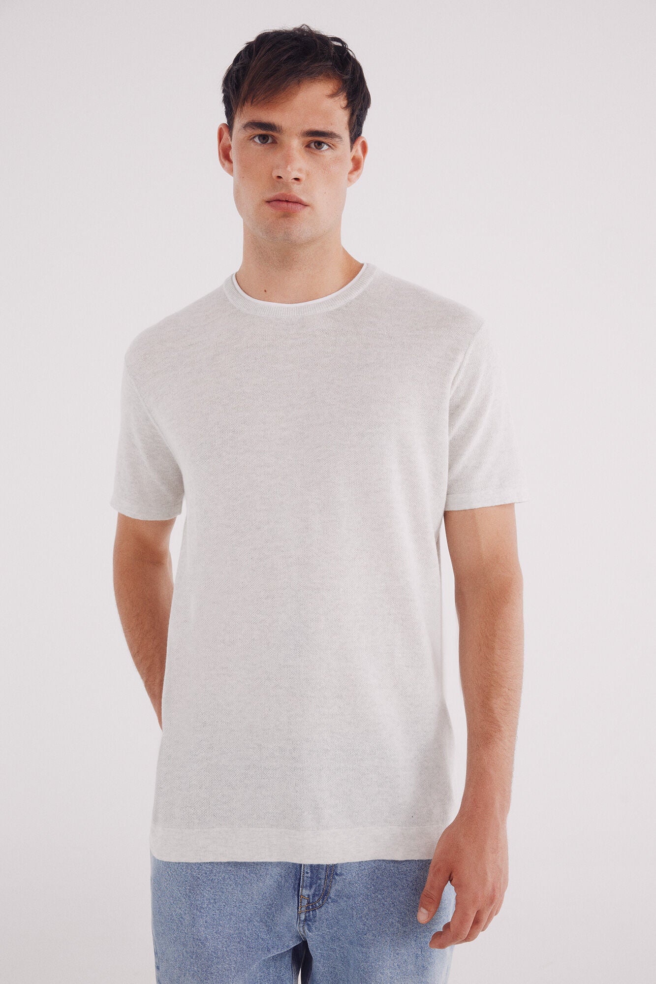 Structured short-sleeved jersey