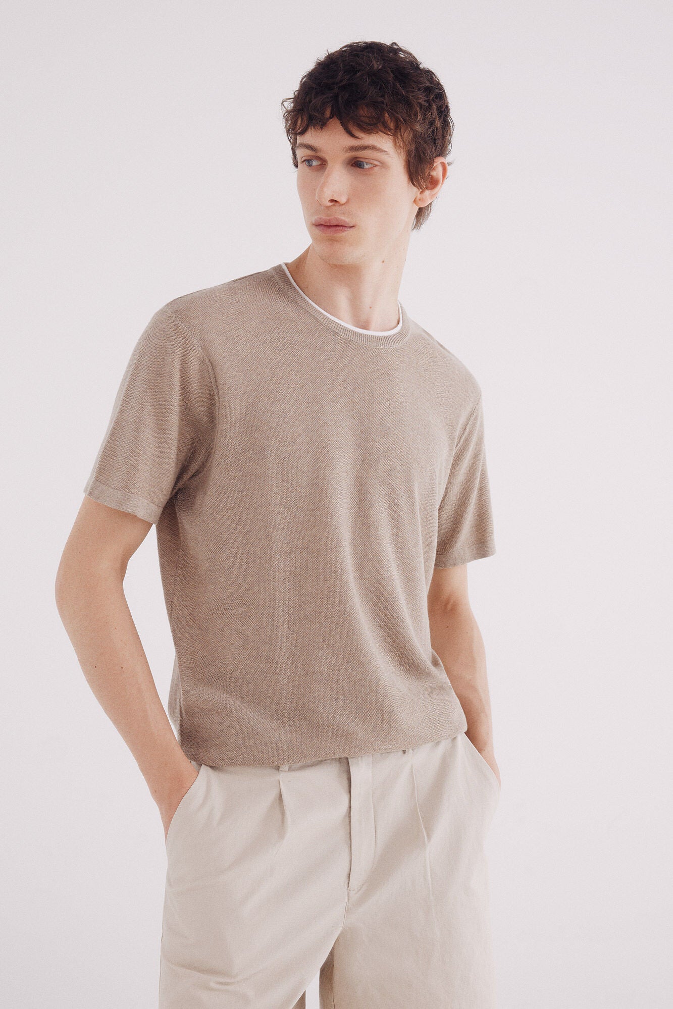 Structured short-sleeved jersey