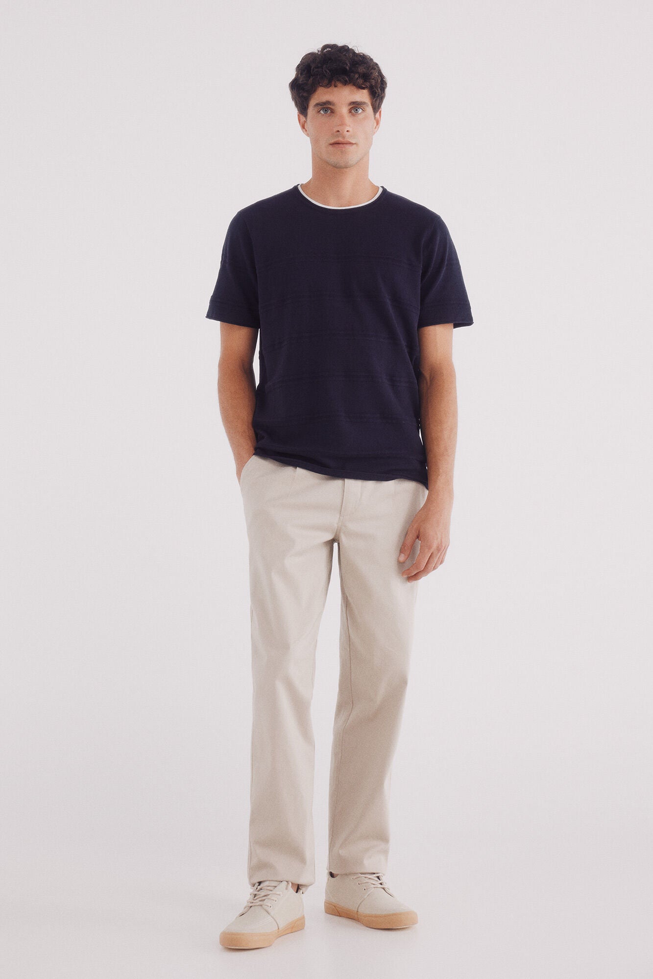 Structured short-sleeved jersey