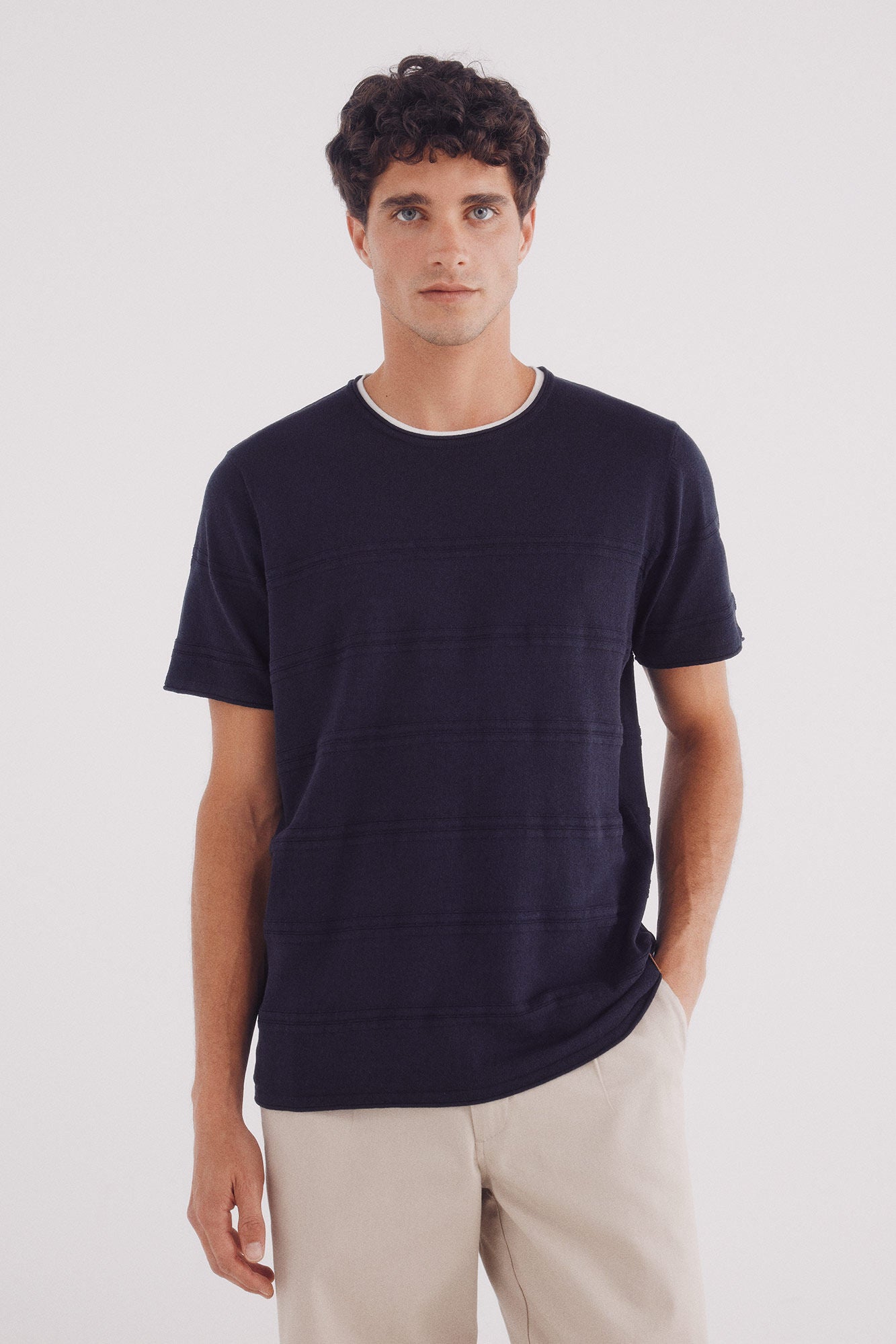 Structured short-sleeved jersey