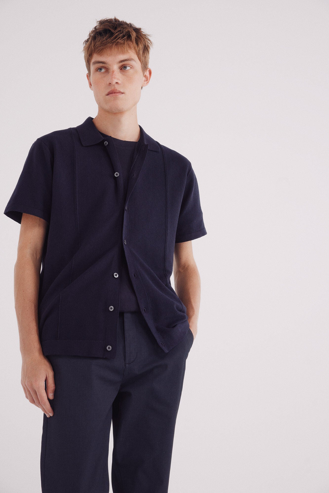 Slim fit micro-printed chinos pants