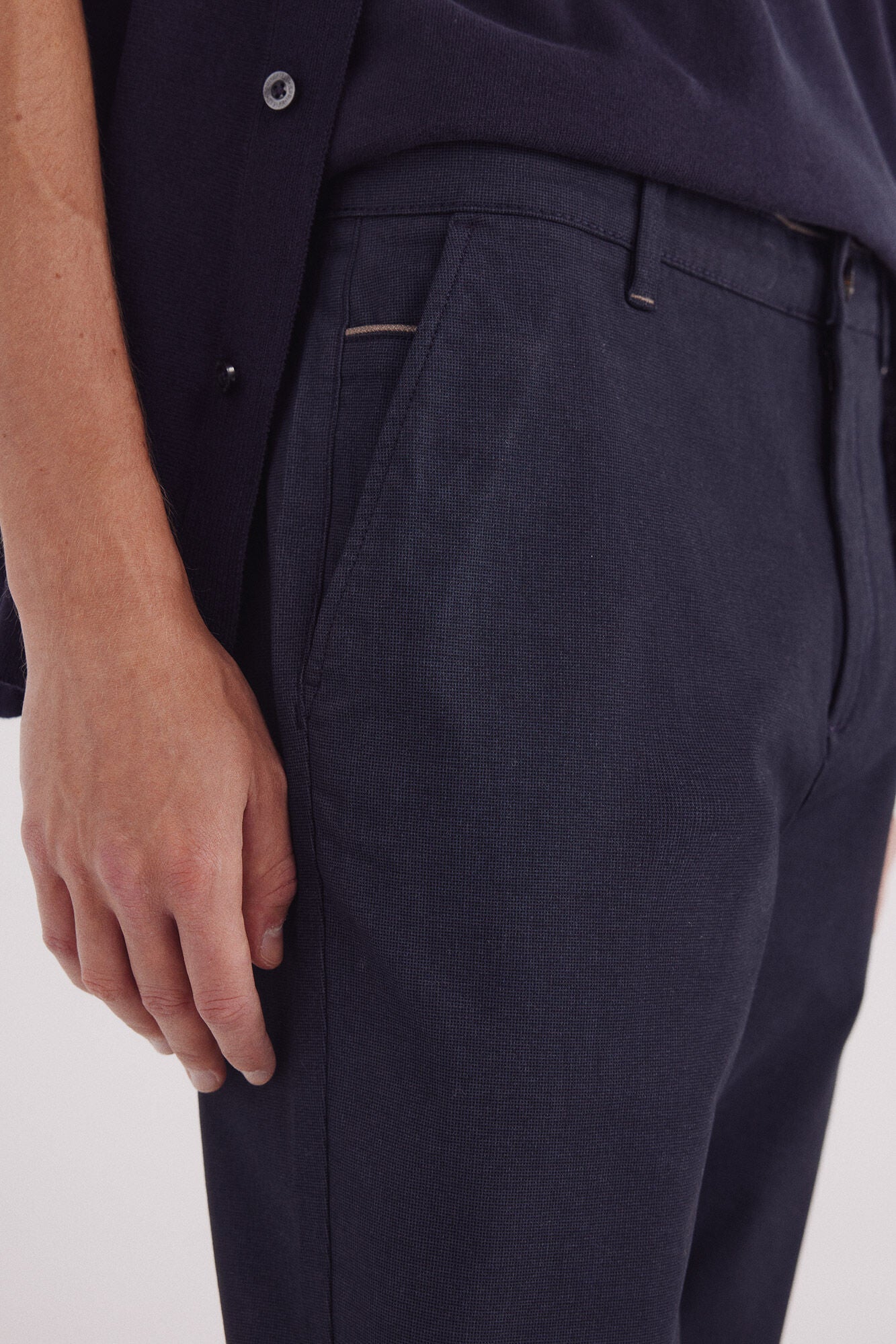 Slim fit micro-printed chinos pants