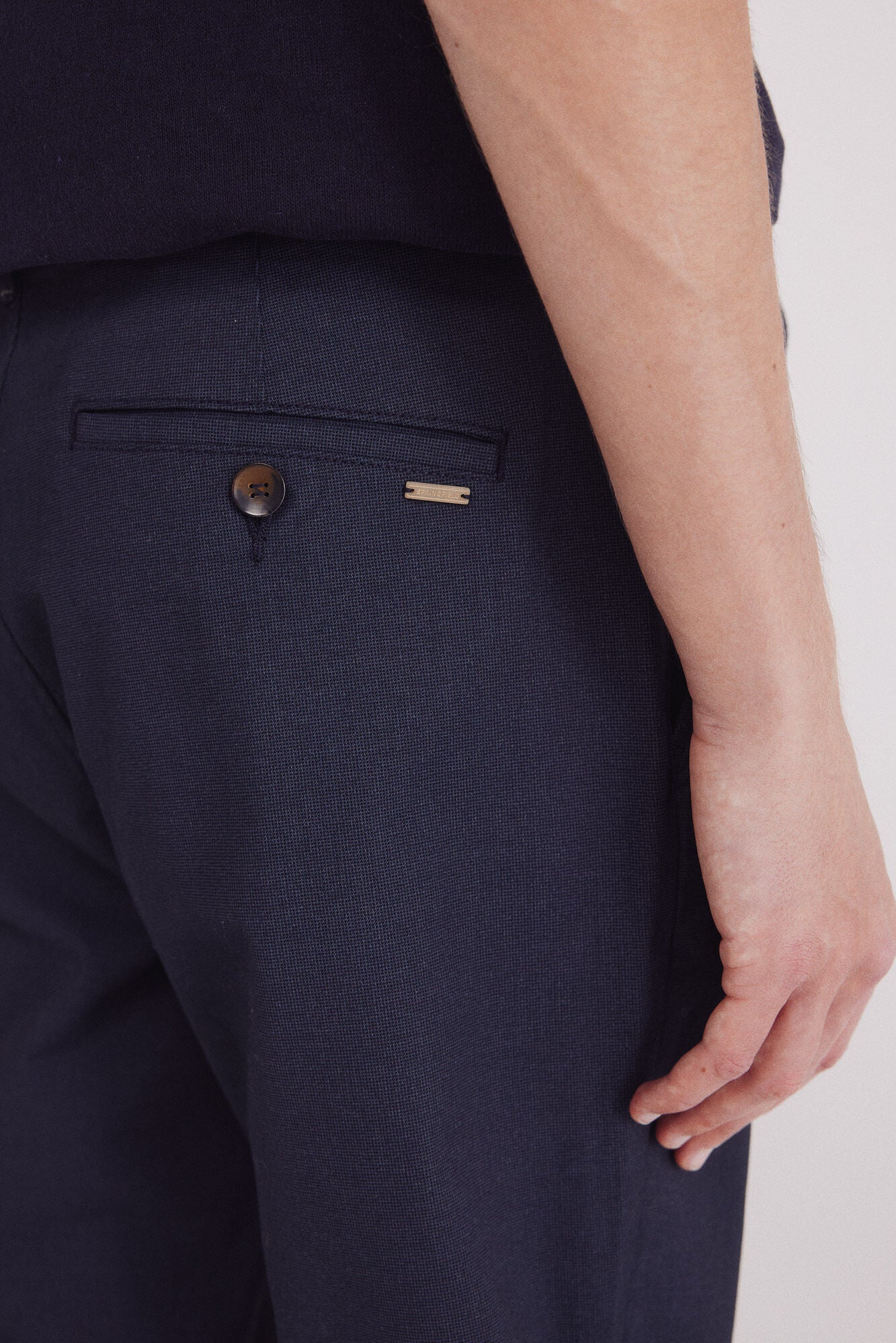Slim fit micro-printed chinos pants