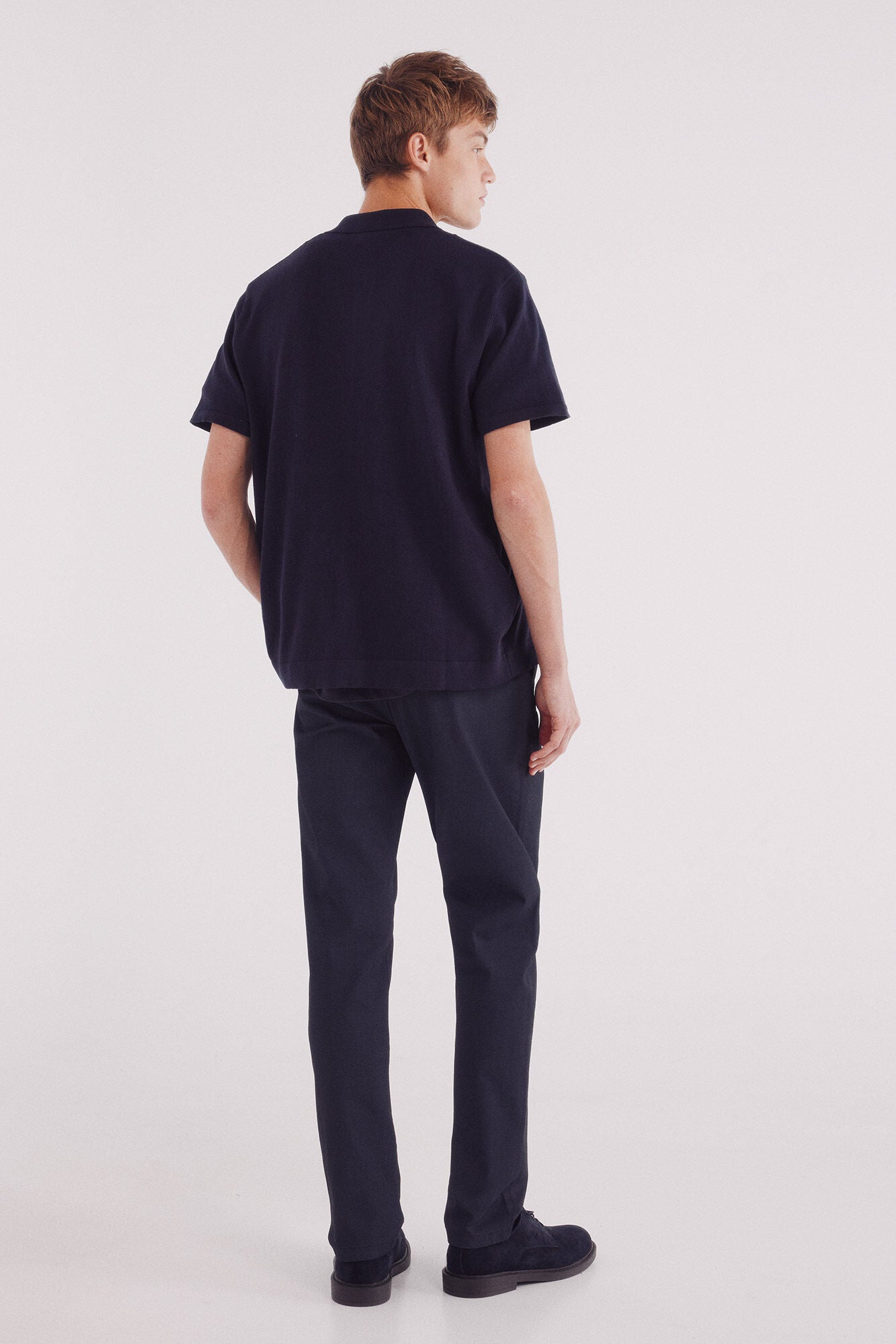 Slim fit micro-printed chinos pants