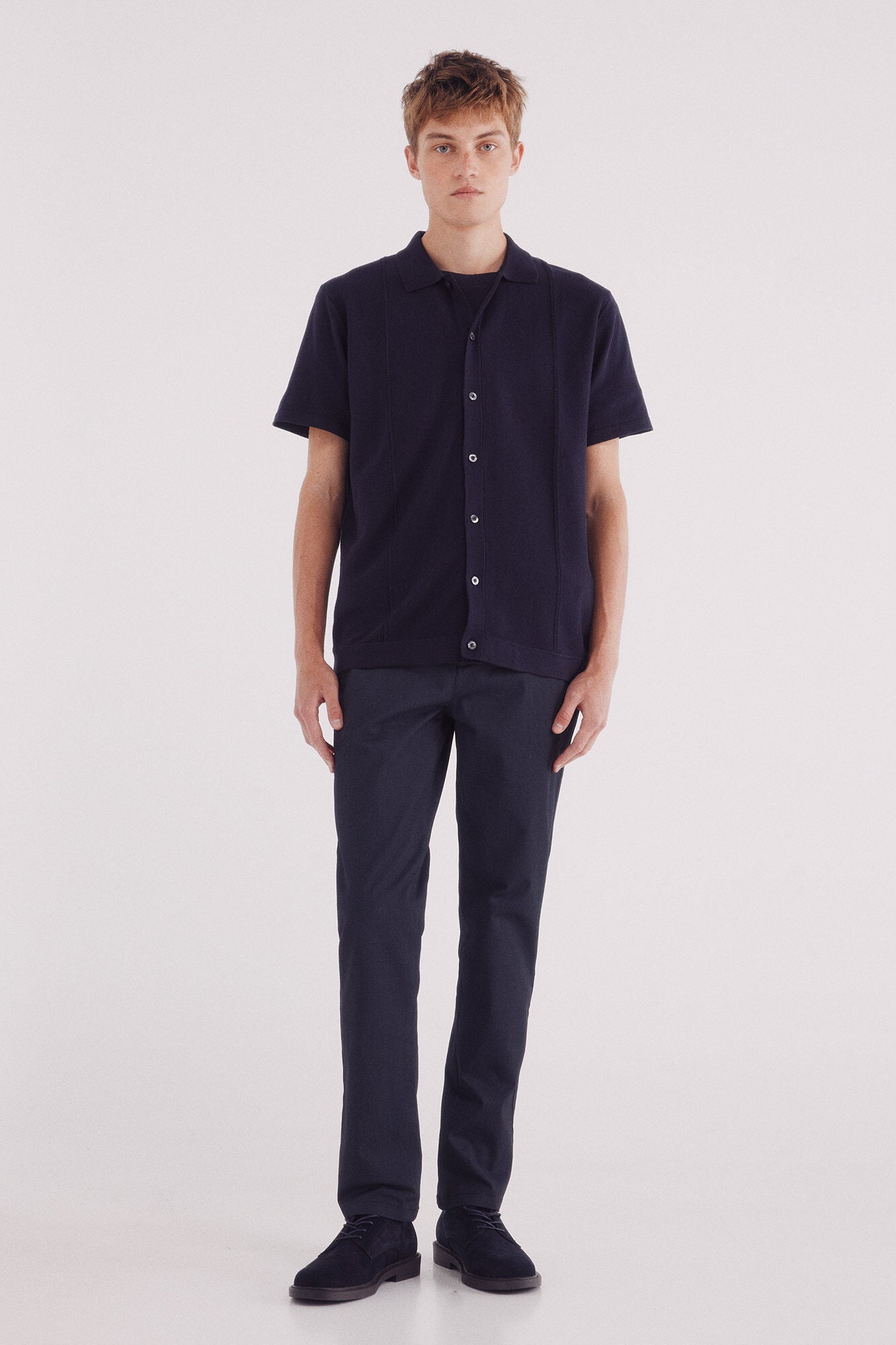 Slim fit micro-printed chinos pants