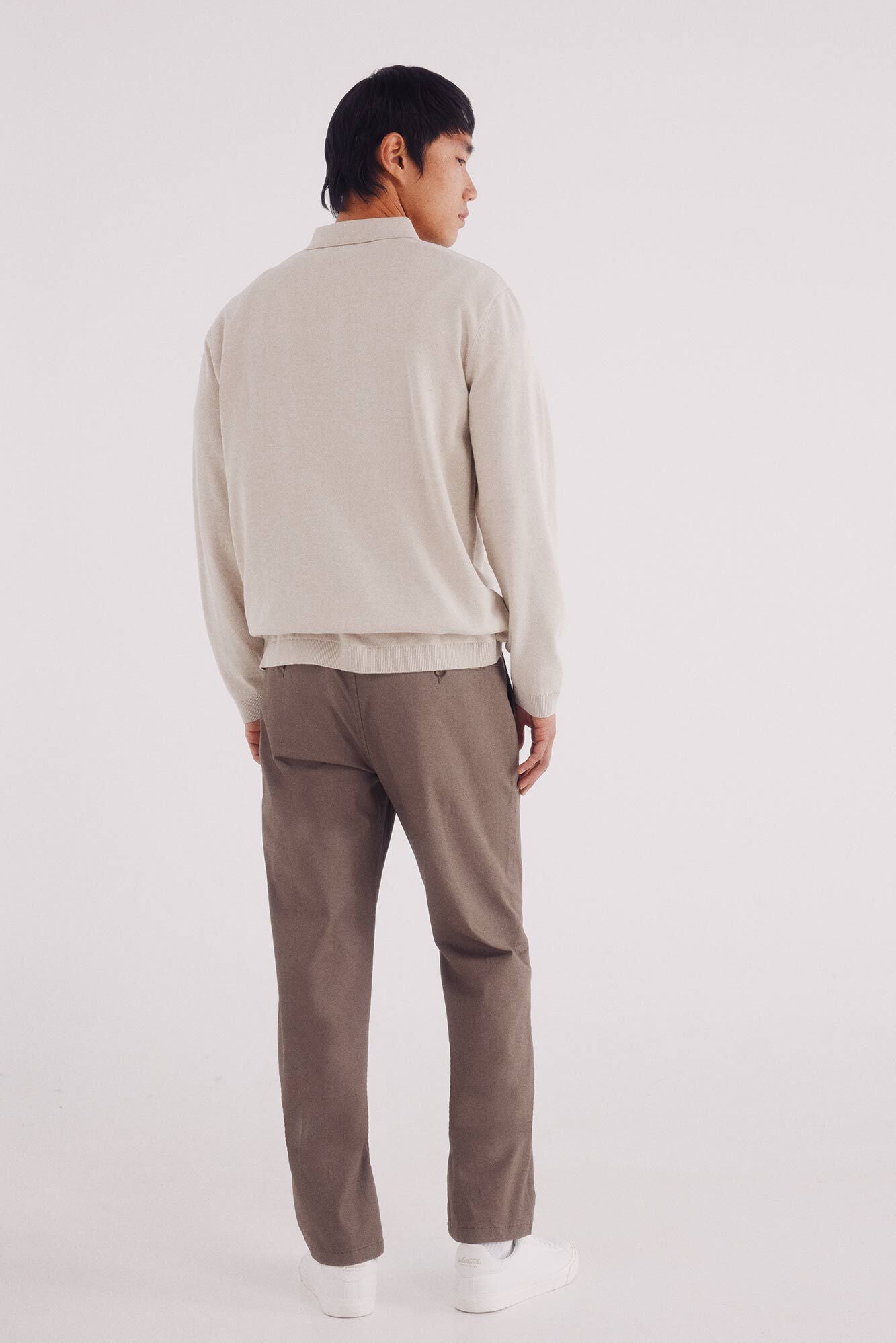 Slim fit micro-printed chinos pants