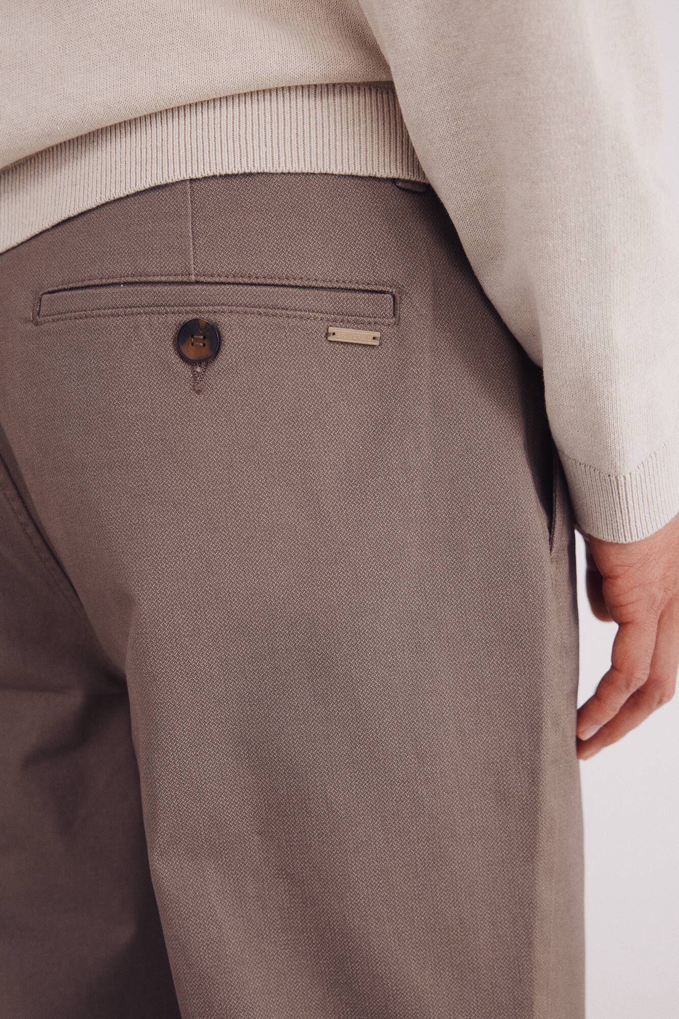 Slim fit micro-printed chinos pants