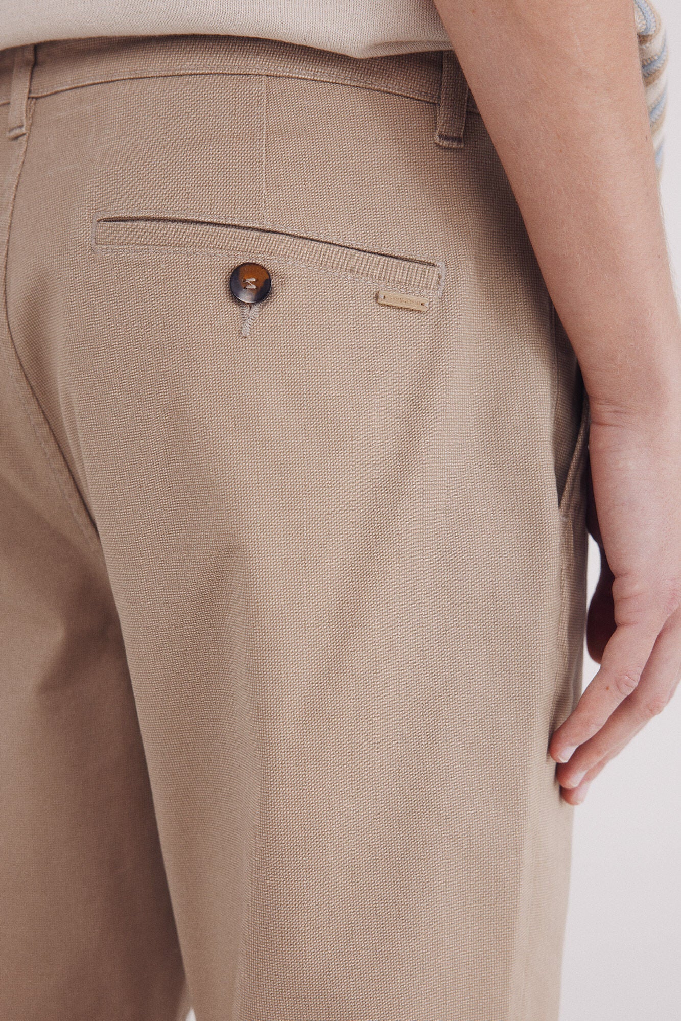 Slim fit micro-printed chinos pants
