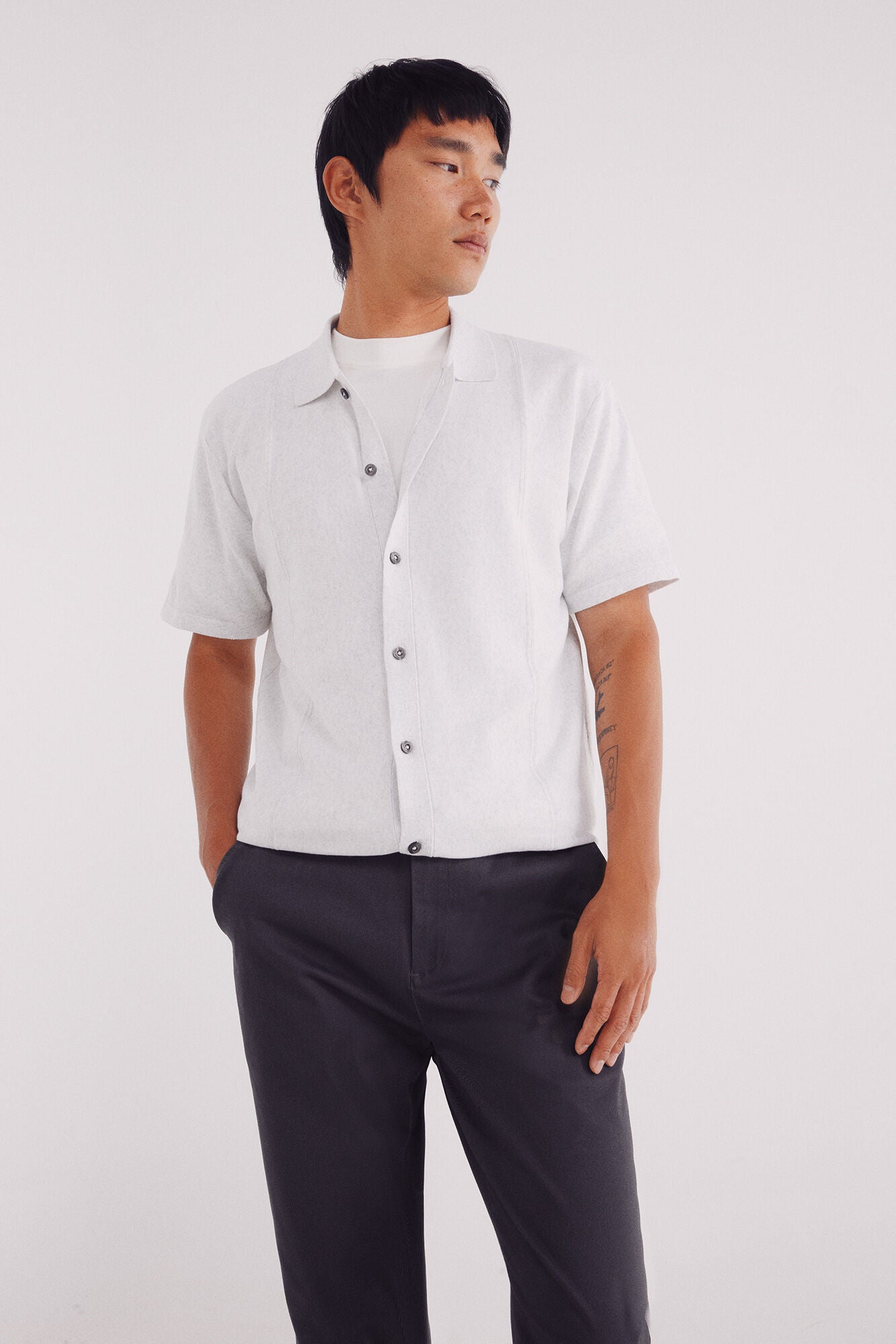 Slim fit micro-printed chinos pants