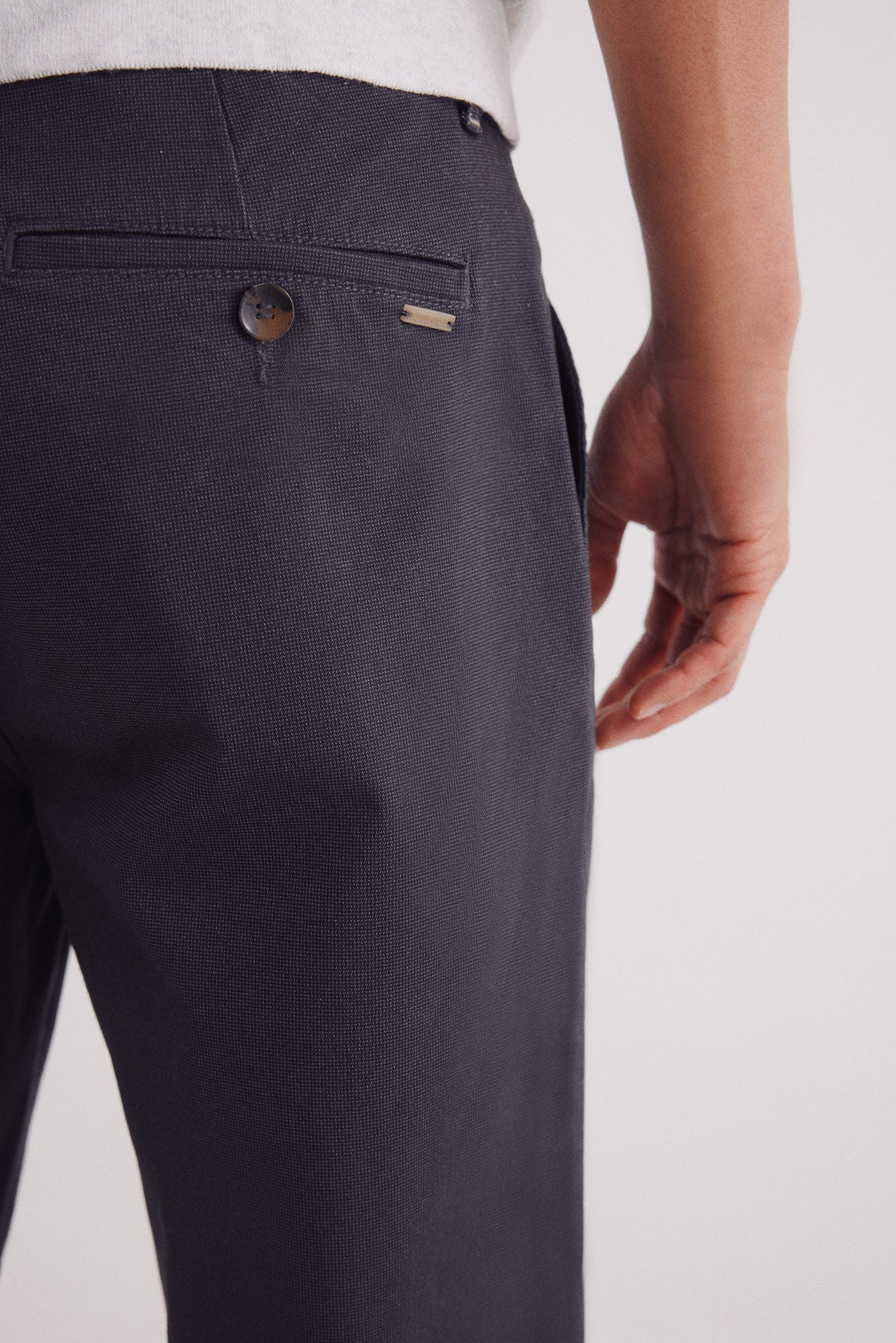 Slim fit micro-printed chinos pants