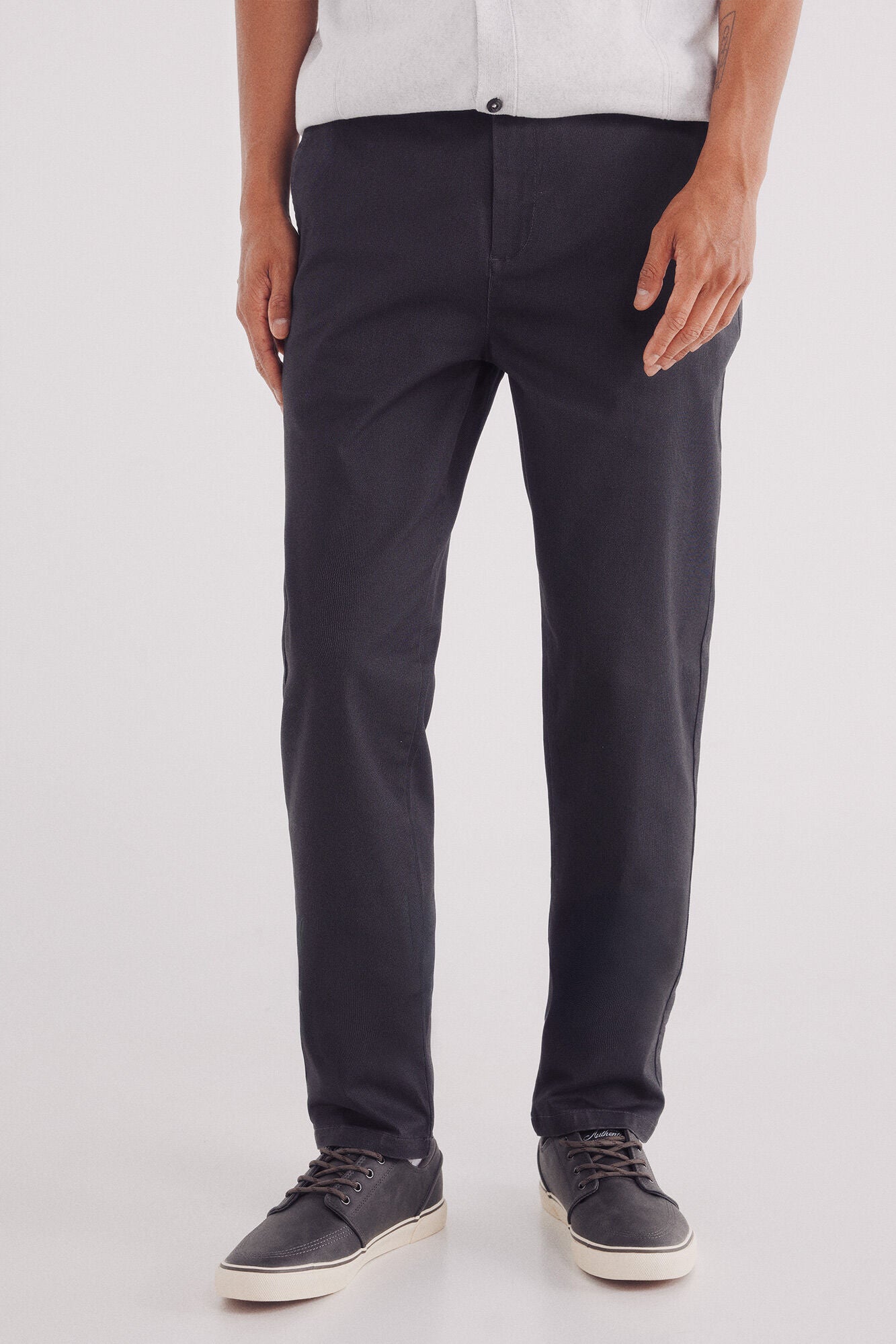Slim fit micro-printed chinos pants