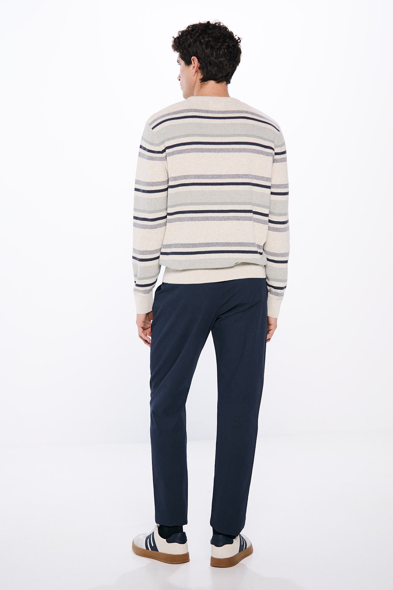 Slim fit micro-printed chinos