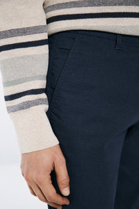 Slim fit micro-printed chinos