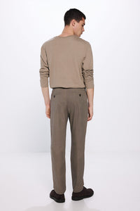 Slim fit micro-printed chinos