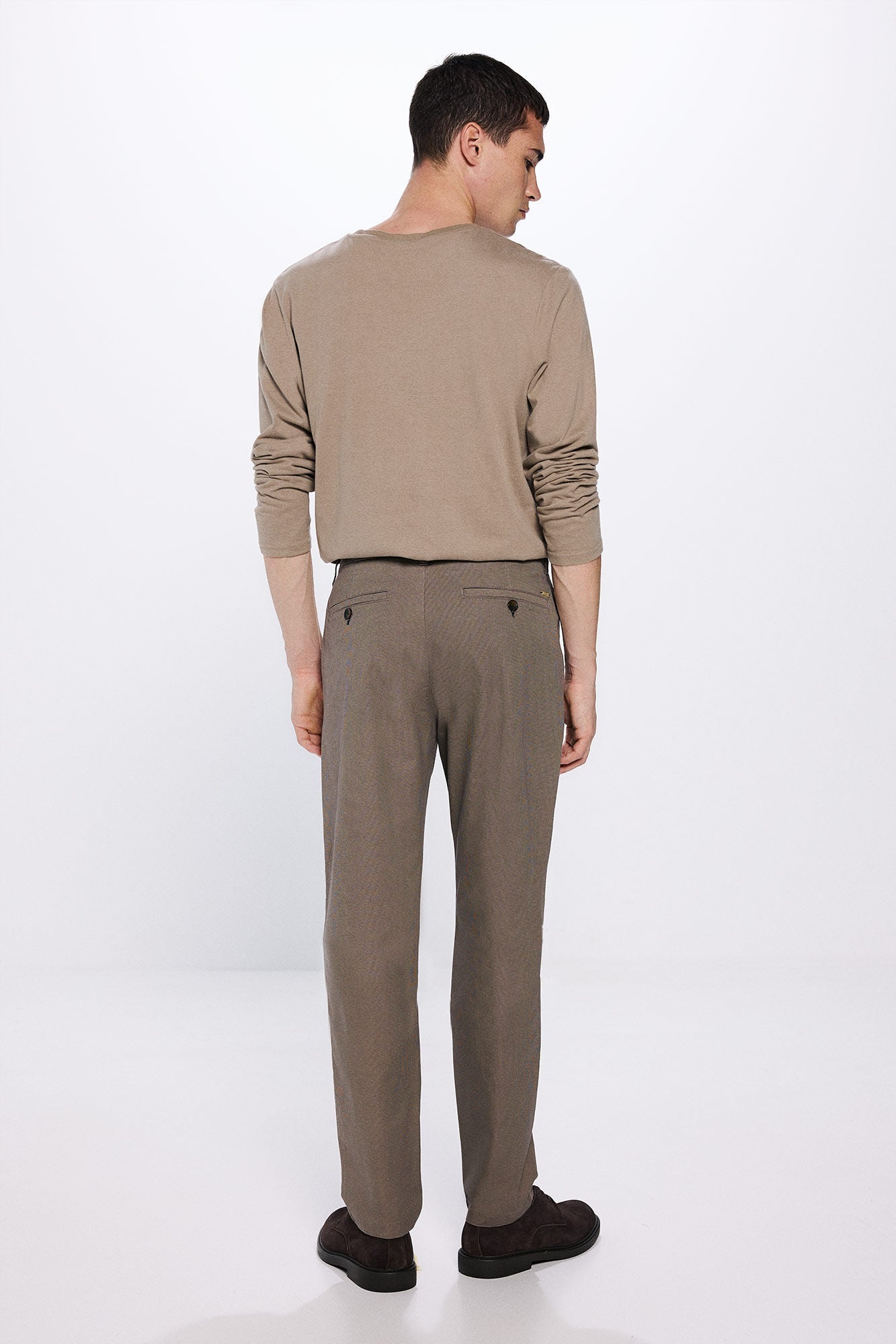 Slim fit micro-printed chinos