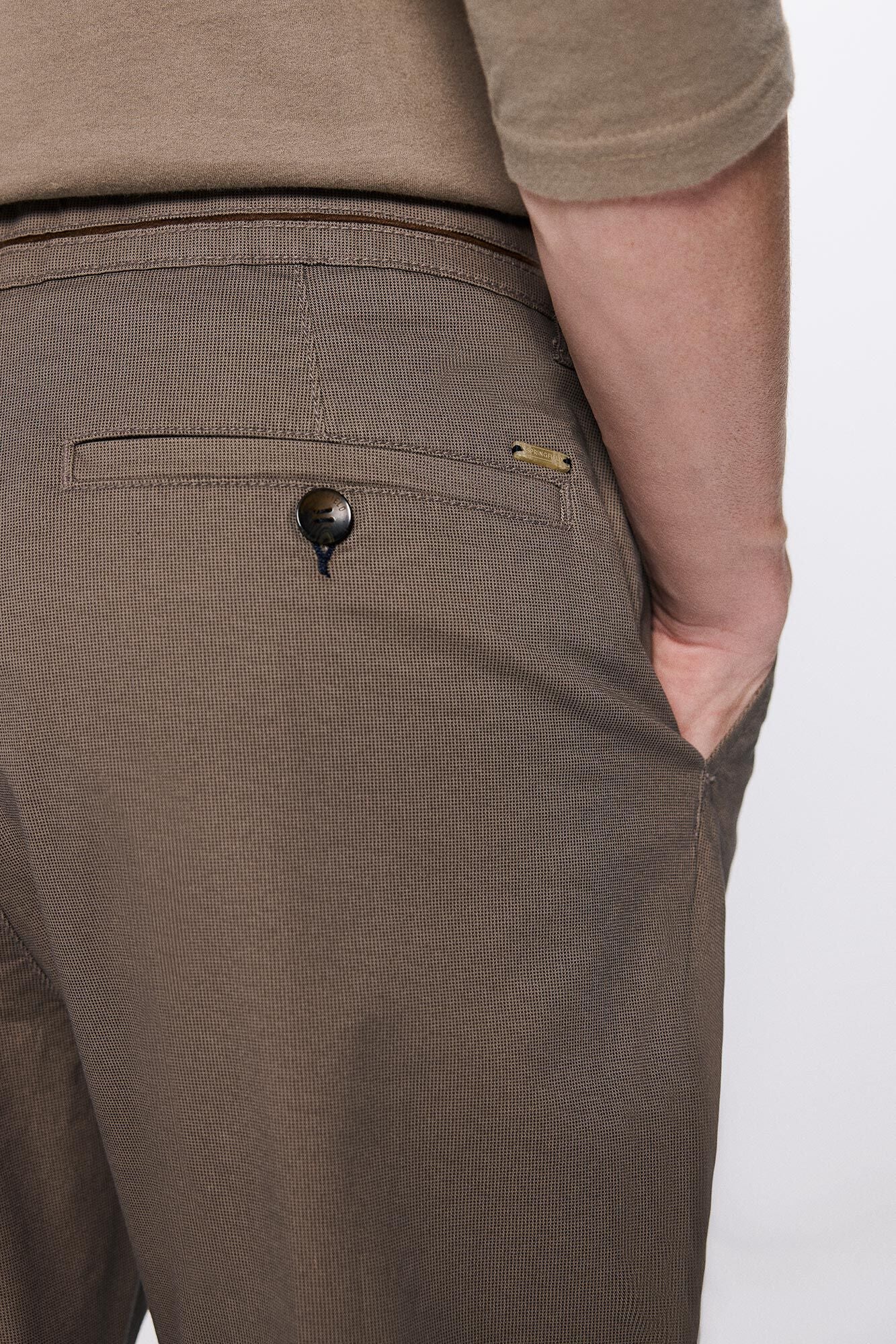 Slim fit micro-printed chinos