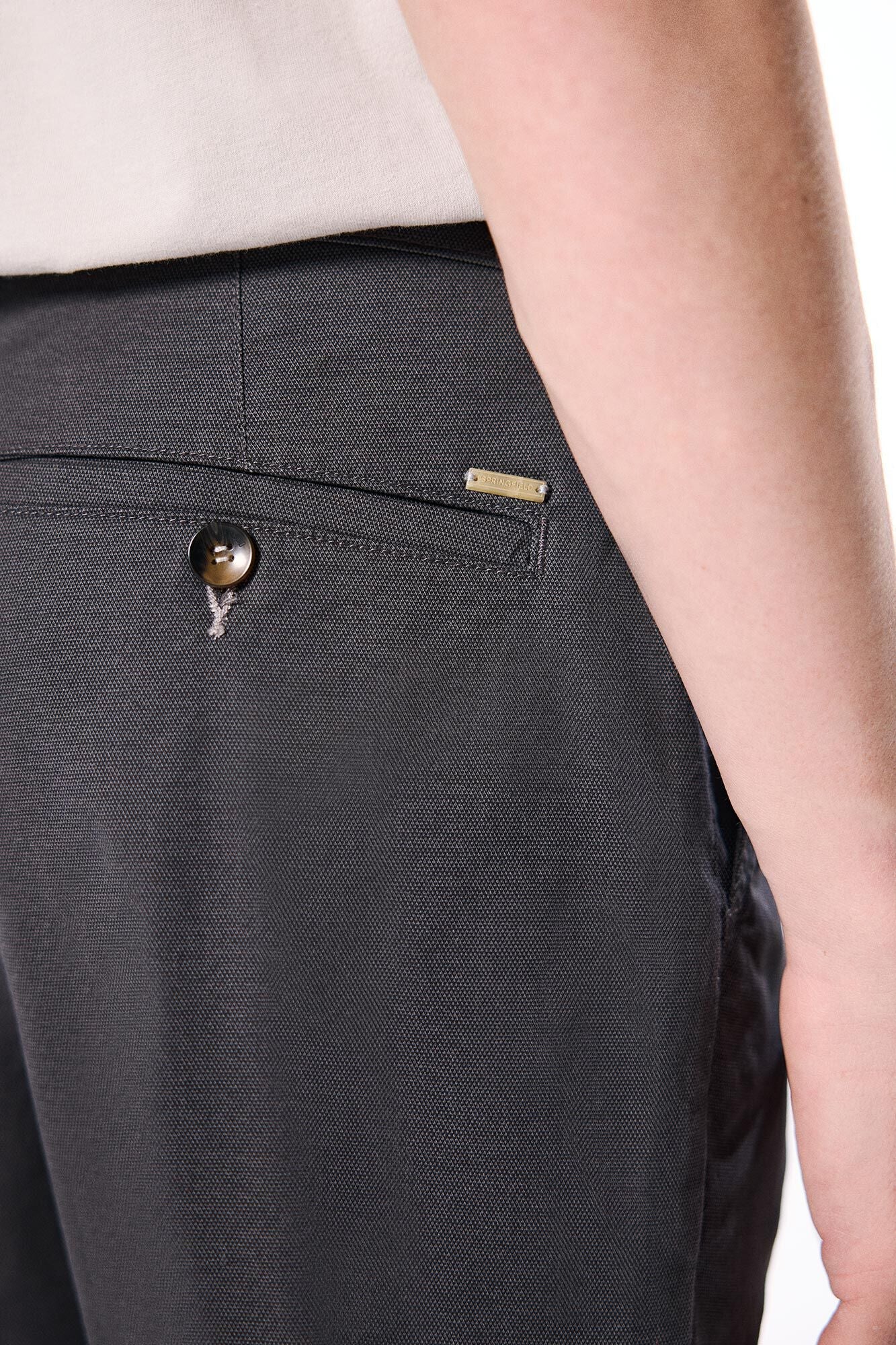 Slim fit micro-printed chinos