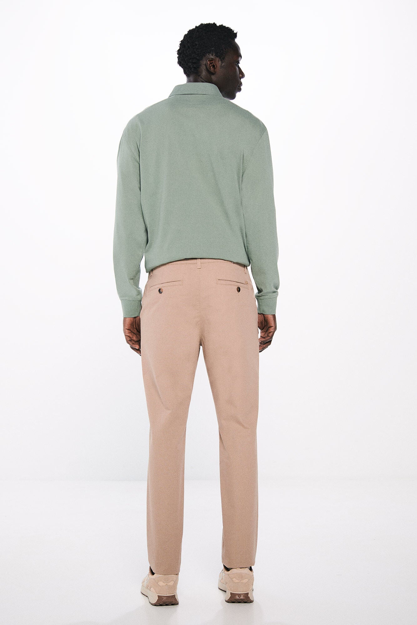 Slim fit micro-printed chinos