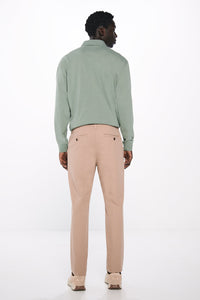 Slim fit micro-printed chinos