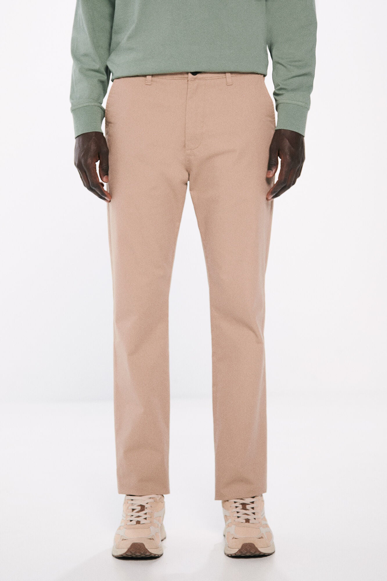 Slim fit micro-printed chinos