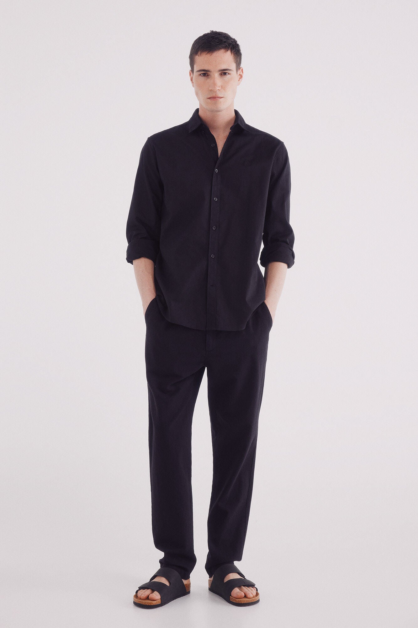 Slim fit linen chino pants