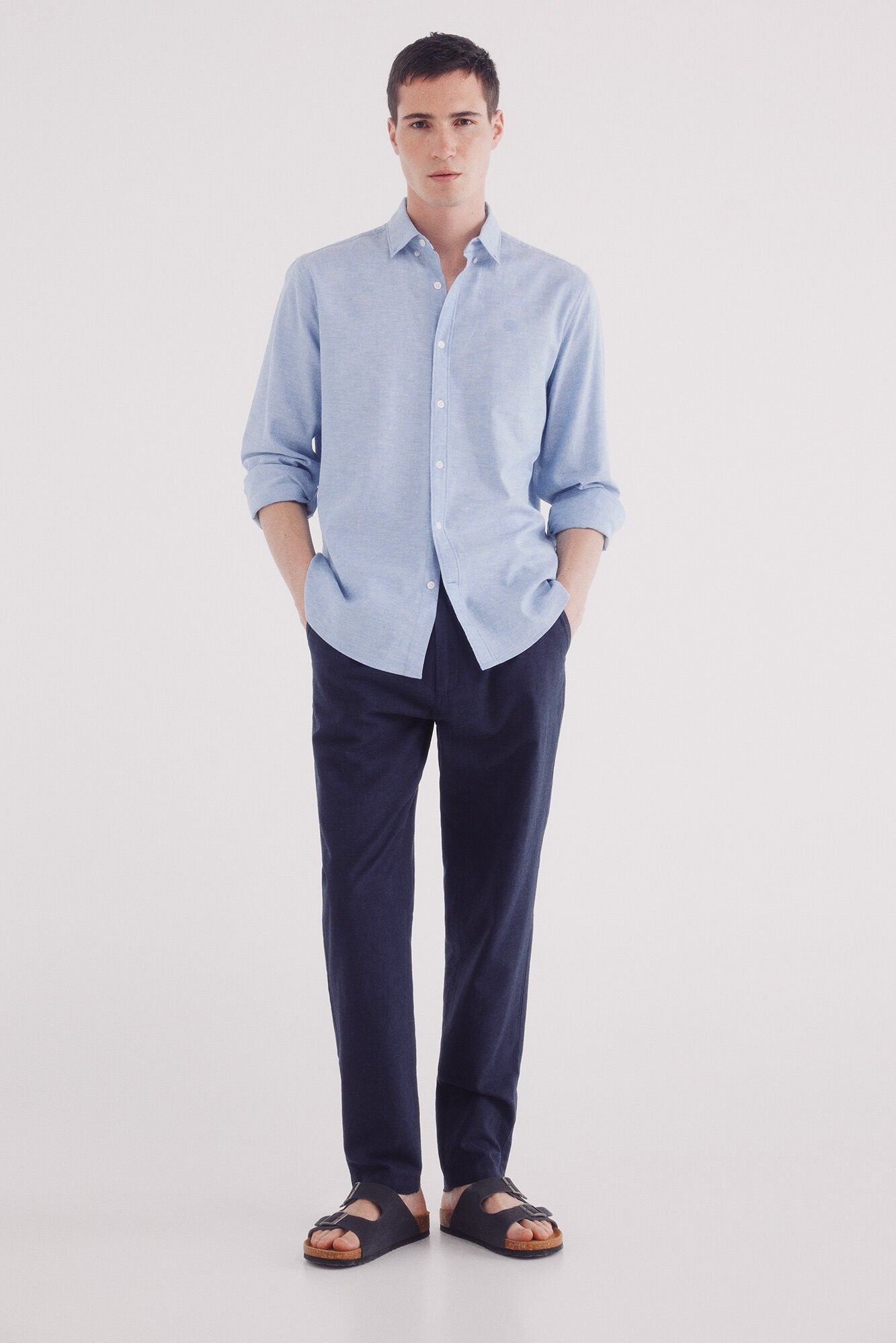 Slim fit linen chino pants