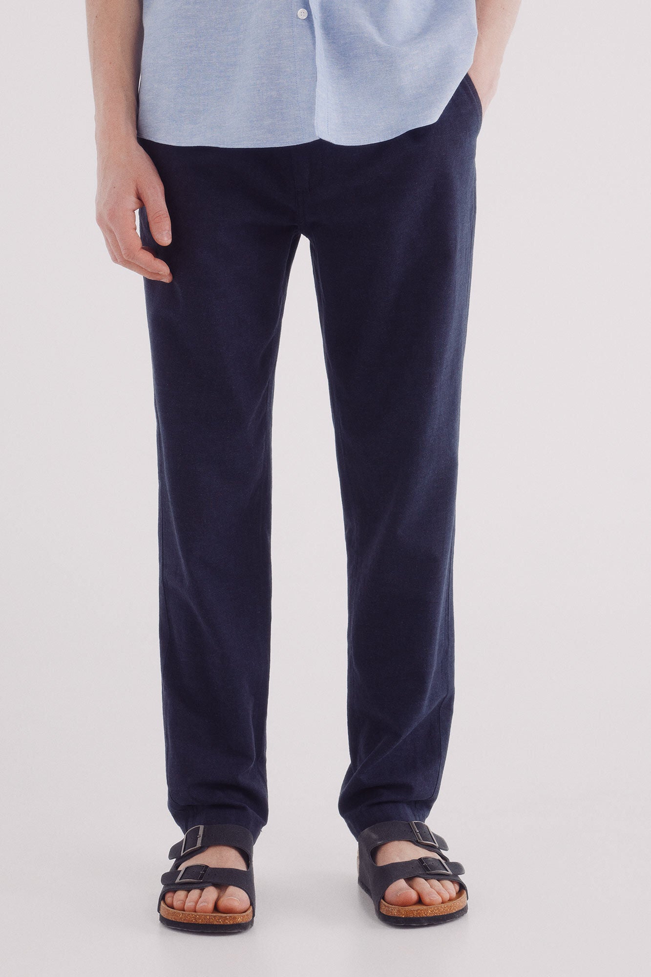Slim fit linen chino pants